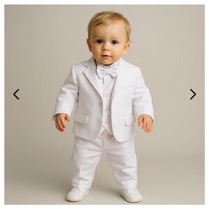 Toddler formal 3 piece white suit